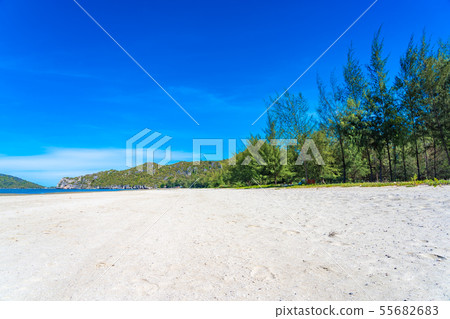 Beautiful outdoor tropical nature landscape of sea ocean and beach in pranburi 55682683