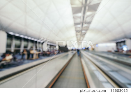 Abstract blur and defocused airport terminal interior 55683015