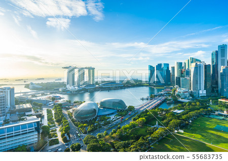 Beautiful architecture building exterior cityscape in Singapore city skyline 55683735