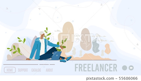 Business Startup for Distant Work Vector Website 55686066