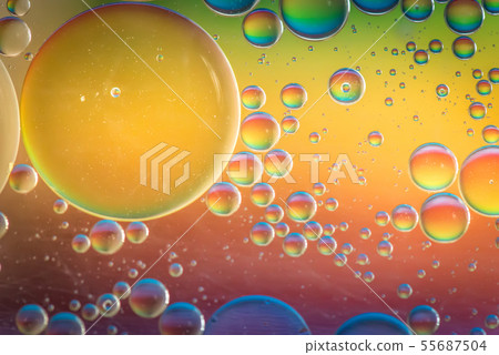 Rainbow abstract background picture made with oil, water and soap 55687504