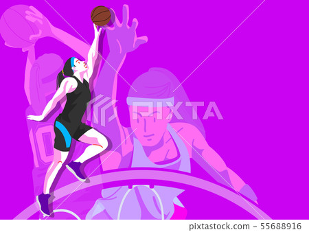 Woman fitness workout in colorful background illustration 003 55688916