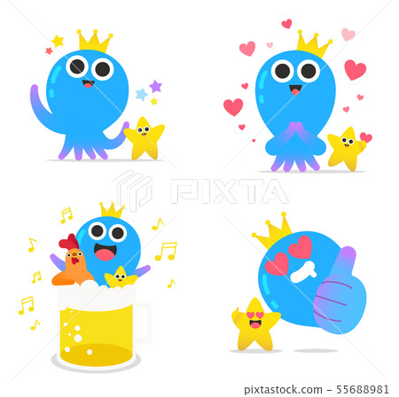 Shopping character cartoon style set of sale, promotion, discount and coupon illustration 001 55688981