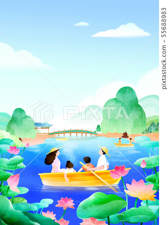 Summer festival, Summer outdoor scene with hand drawn painting 010 Summer festival, Summer outdoor scene with hand drawn painting 010 55688983