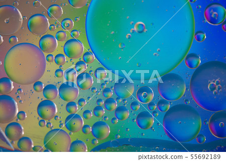 Rainbow abstract background picture made with oil, 55692189