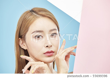 紙，美，年輕的女人 55699396