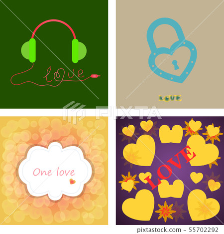 Greeting card of hearts 55702292