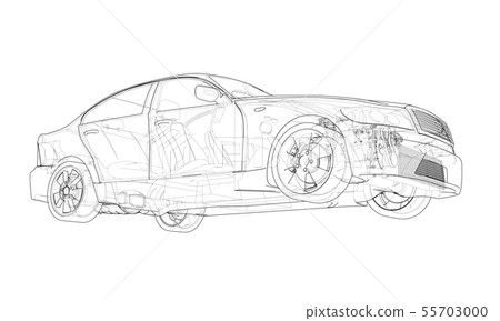 Concept car. Vector rendering of 3d 55703000