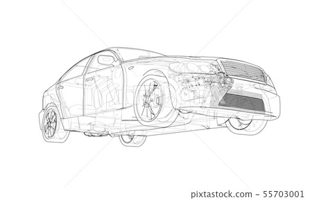 Concept car. Vector rendering of 3d Concept car. Vector rendering of 3d 55703001