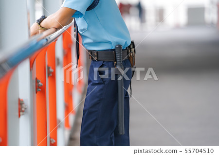 Security guard officers are checking the area Security guard officers are checking the area 55704510