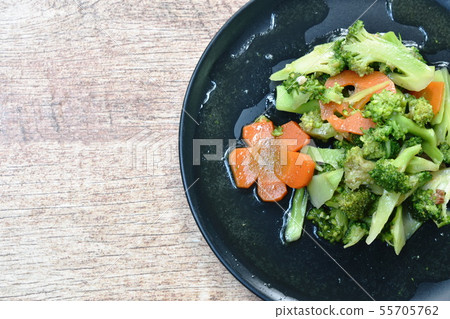 stir fried broccoli and carrot with slice pork stir fried broccoli and carrot with slice pork 55705762