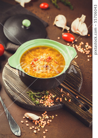 Lentil soup - Masoor Dal or Dal Tadka Curry 55706043