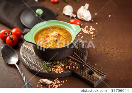 Lentil soup - Masoor Dal or Dal Tadka Curry 55706044