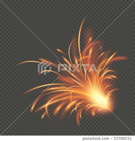 Burning red fire flying sparks light effect. EPS 10 55706552