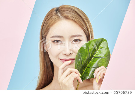 Paper, beauty, young woman 55706789