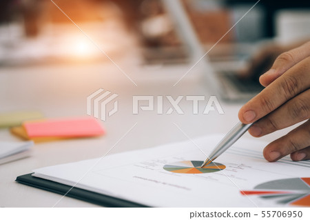 Business people analyzing investment graph meeting Business people analyzing investment graph meeting 55706950