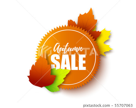 Autumn sale price tag isolated. 55707063