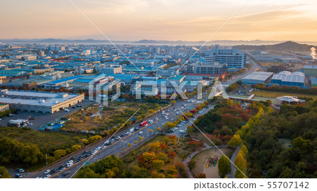 Aeria view of incheon industry park.South Korea 55707142