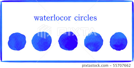 Watercolor_watercolor_illustration_circle_circle_blue_blue_blue_dot 55707662