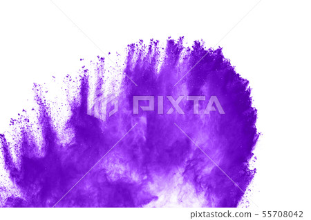 Explosive powder purple on white background. Explosive powder purple on white background. 55708042