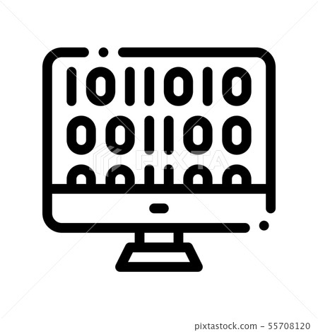 Artificial Intelligence Binary Code Vector Icon 55708120