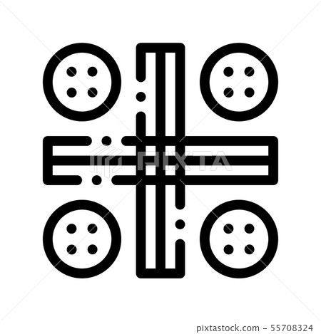 Interactive Kids Ludo Game Vector Thin Line Icon Interactive Kids Ludo Game Vector Thin Line Icon 55708324