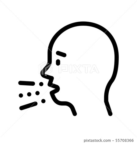 Character Man Sneezing Coughing Vector Sign Icon 55708366