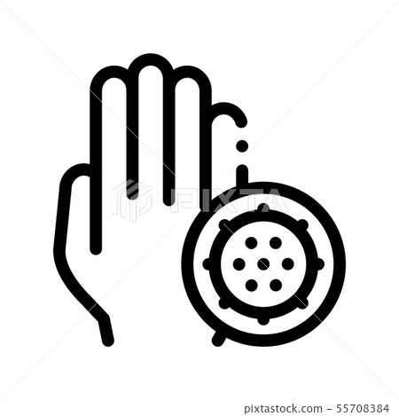 Bacteria Germ And Hand Vector Sign Thin Line Icon Bacteria Germ And Hand Vector Sign Thin Line Icon 55708384