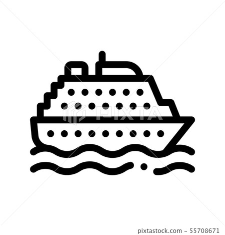 Public Transport Ferry Vector Thin Line Sign Icon Public Transport Ferry Vector Thin Line Sign Icon 55708671