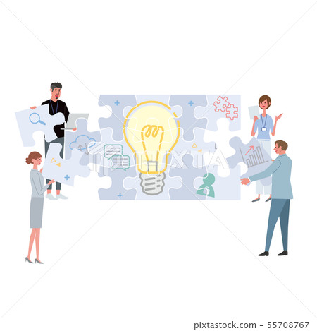 People with puzzles Illustration teamwork People with puzzles Illustration teamwork 55708767
