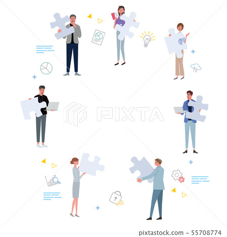 People with puzzles Illustration teamwork People with puzzles Illustration teamwork 55708774