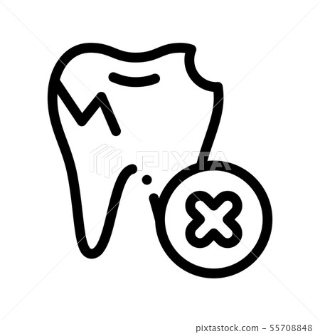 Dentist Stomatology Unhealthy Tooth Vector Icon - Stock Illustration ...