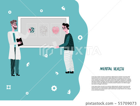 Vector banner concept of mental diagnostic. Vector banner concept of mental diagnostic. 55709073