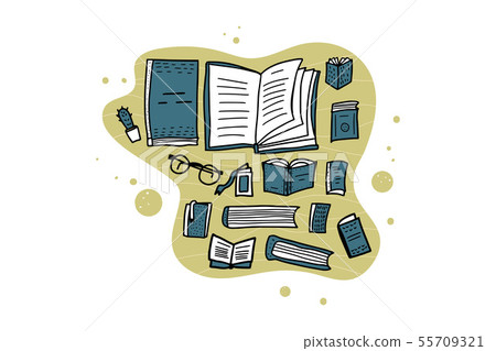 Book concept. Vector illustration in doodle style. 55709321
