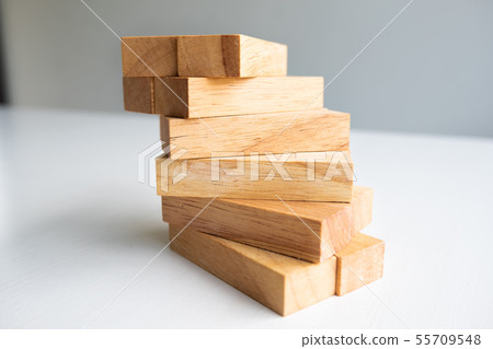 Wood block tower with architecture model Concept 55709548