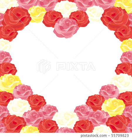 Rose Heart Wreath Frame -Red Rose- - Stock Illustration [55709823] - PIXTA