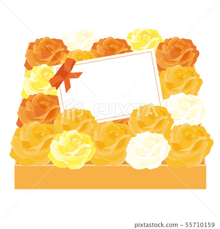 Message card in the flower box-orange rose- 55710159