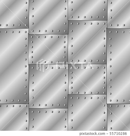 Seamless vector texture with riveted metal sheets. - Stock Illustration ...