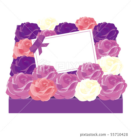 Message card in a flower box -purple rose- 55710428