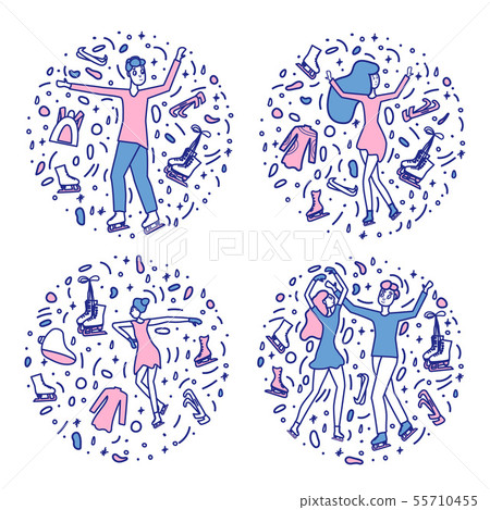 Figure skating concept. Vector illustration. 55710455