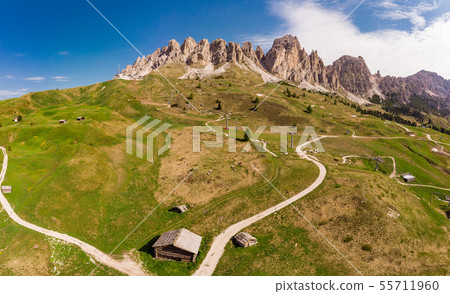 Aerial top view from drone to wonderful alpine 55711960