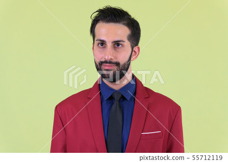 Face of young bearded Persian businessman in suit thinking Face of young bearded Persian businessman in suit thinking 55712119