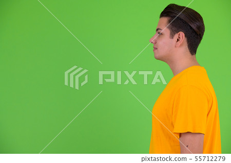 Profile view of young handsome multi ethnic man 55712279