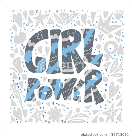 Girl power poster. Vector illustration. Girl power poster. Vector illustration. 55713011