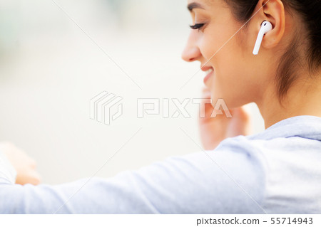 Sports woman after sports exercises in the urban environment. Sports woman after sports exercises in the urban environment. 55714943