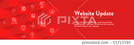 Website Update Icon Set with Web Header Banner 55721595