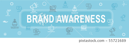 Brand Ambassador Thin Line Outline Icon Web Banner 55721689