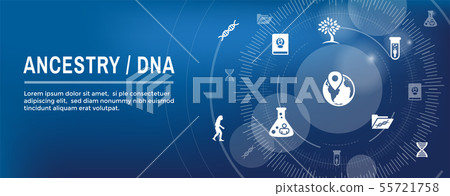 Ancestry or Genealogy Icon Set web banner w Family 55721758