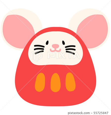 沒有主線的龍形老鼠的簡單可愛插圖 55725847