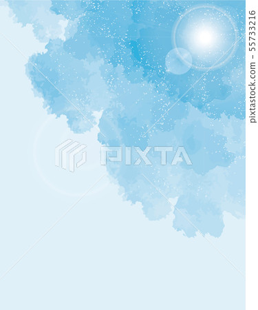 藍天水彩風格 55733216